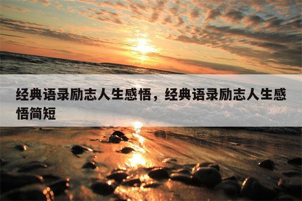 人生感悟经典语录